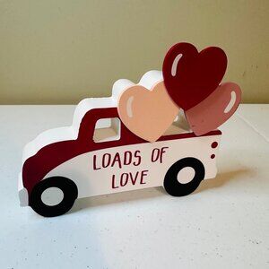 LOADS OF LOVE pickup truck Valentines Day decoration Heart Valentine tiered tray
